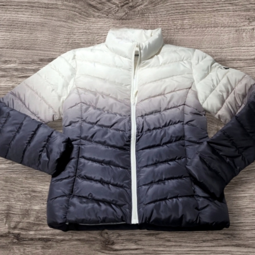 ZYIA Active Blanca Peak Cream and Purple Ombre Jacket Size Large